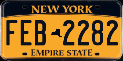 NY license plate FEB2282