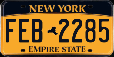 NY license plate FEB2285