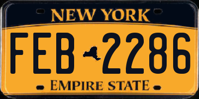 NY license plate FEB2286