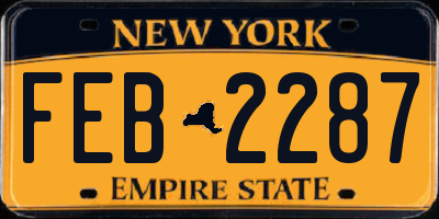 NY license plate FEB2287