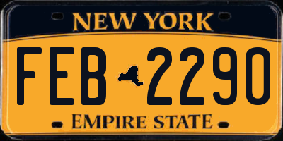 NY license plate FEB2290