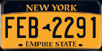 NY license plate FEB2291