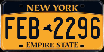 NY license plate FEB2296