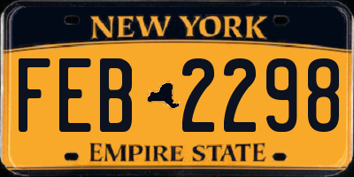 NY license plate FEB2298