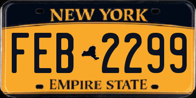 NY license plate FEB2299