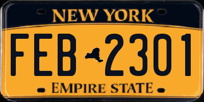 NY license plate FEB2301