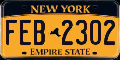 NY license plate FEB2302