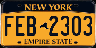 NY license plate FEB2303