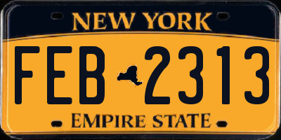 NY license plate FEB2313