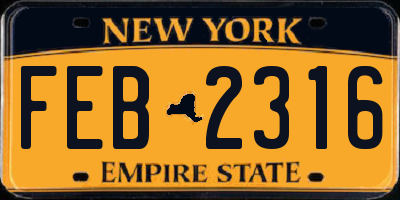 NY license plate FEB2316