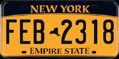 NY license plate FEB2318