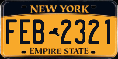 NY license plate FEB2321