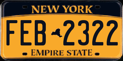 NY license plate FEB2322