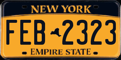 NY license plate FEB2323