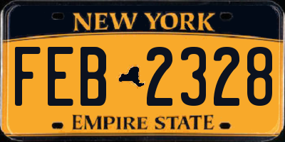 NY license plate FEB2328