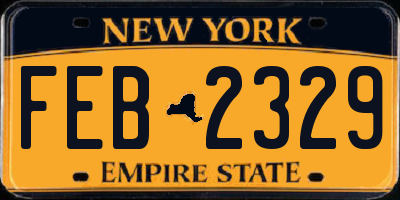 NY license plate FEB2329