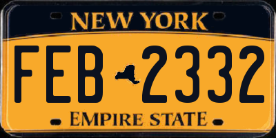 NY license plate FEB2332