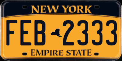 NY license plate FEB2333