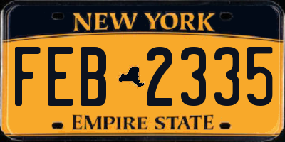 NY license plate FEB2335