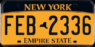 NY license plate FEB2336