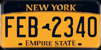 NY license plate FEB2340