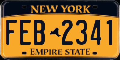 NY license plate FEB2341