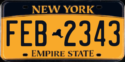 NY license plate FEB2343