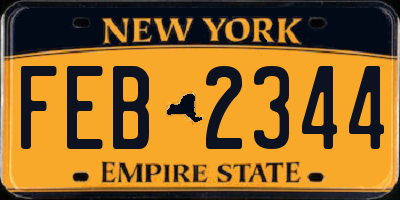 NY license plate FEB2344