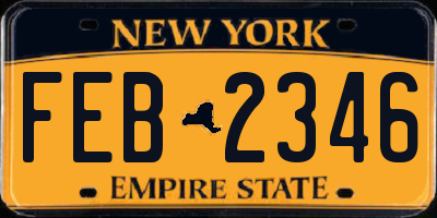 NY license plate FEB2346