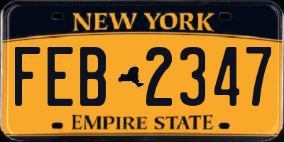 NY license plate FEB2347