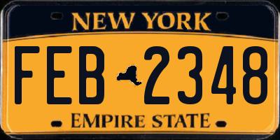 NY license plate FEB2348