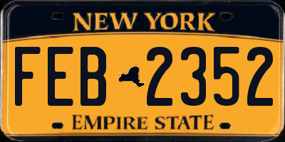 NY license plate FEB2352