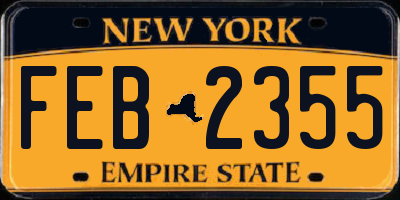 NY license plate FEB2355