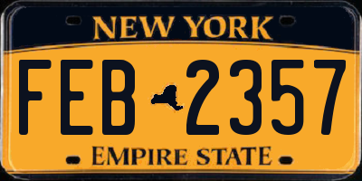 NY license plate FEB2357