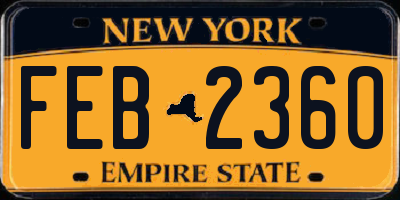 NY license plate FEB2360