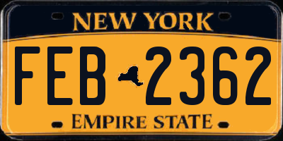 NY license plate FEB2362