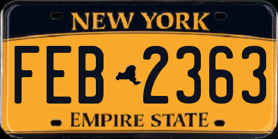 NY license plate FEB2363