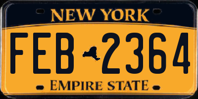 NY license plate FEB2364