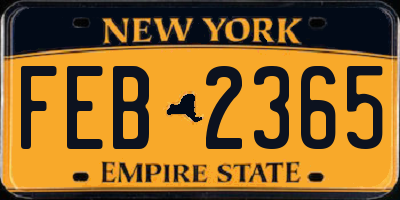 NY license plate FEB2365