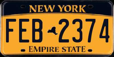 NY license plate FEB2374