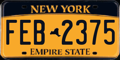 NY license plate FEB2375