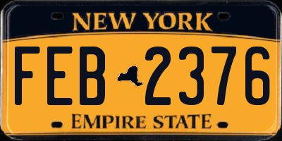 NY license plate FEB2376