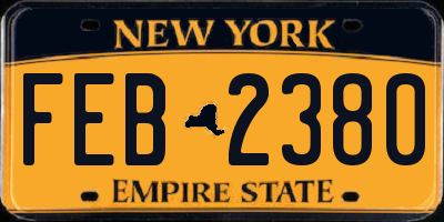 NY license plate FEB2380