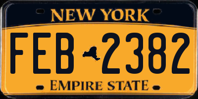 NY license plate FEB2382