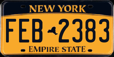 NY license plate FEB2383