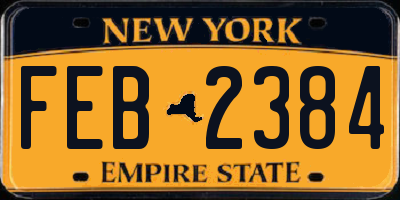 NY license plate FEB2384