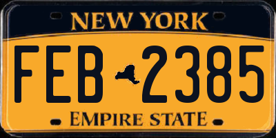 NY license plate FEB2385
