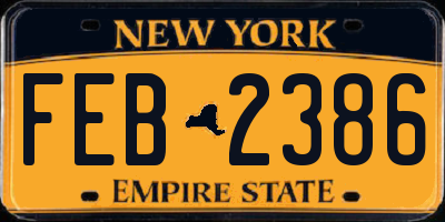 NY license plate FEB2386