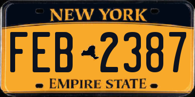 NY license plate FEB2387