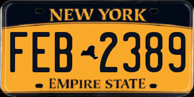 NY license plate FEB2389